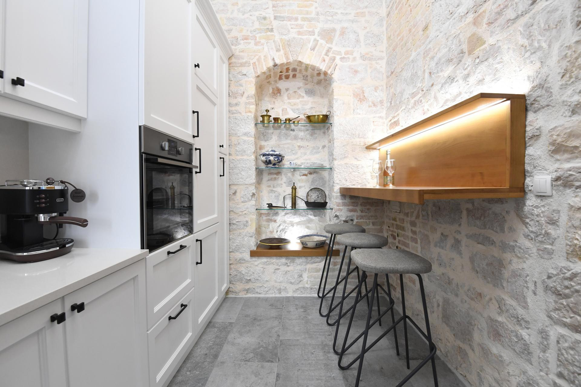 Historic stone and curated kitchen details