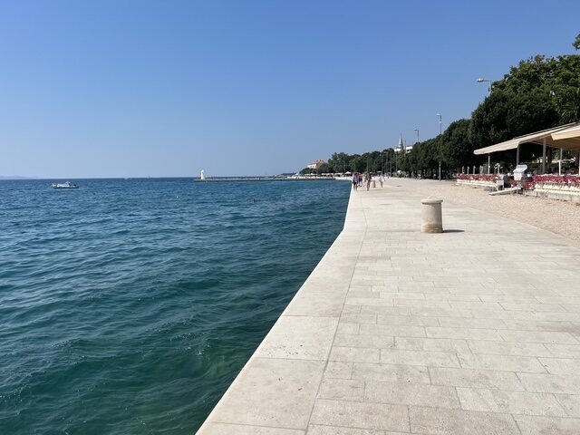 Zadar waterfront promenade beside the Adriatic