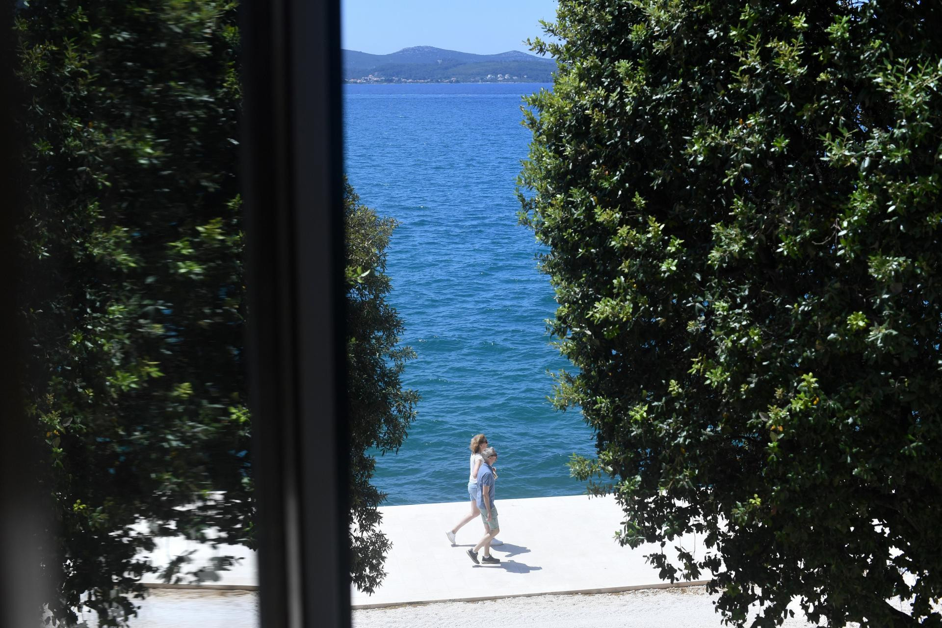 Adriatic view through trees from the residence
