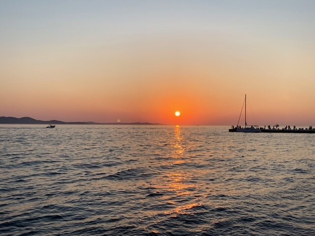 Sunset over the Adriatic in Zadar
